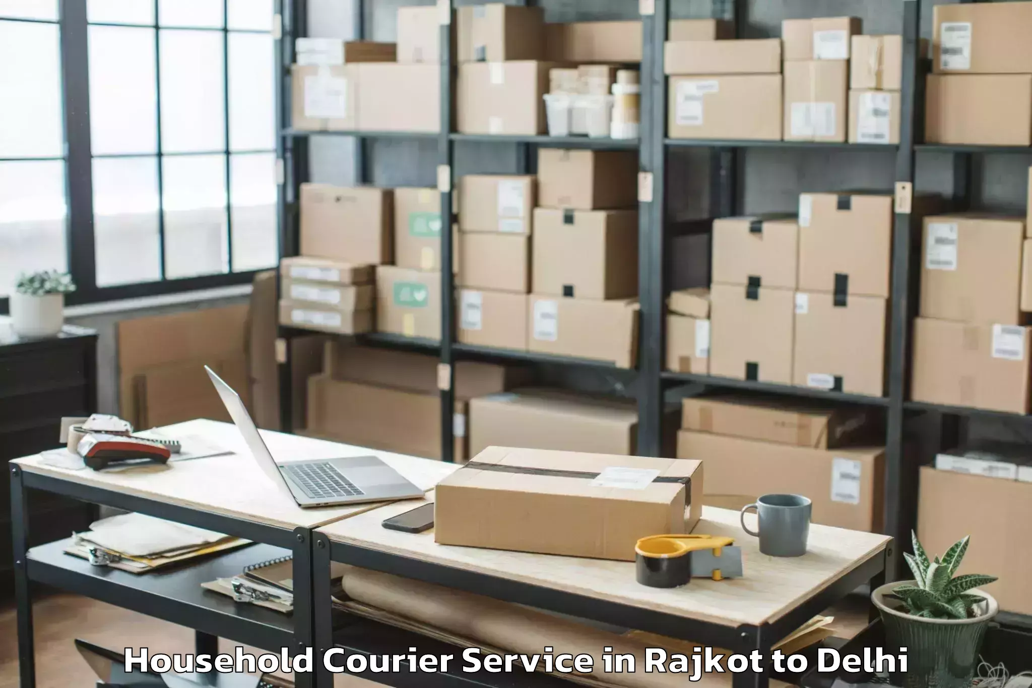 Trusted Rajkot to Nangloi Jat Household Courier